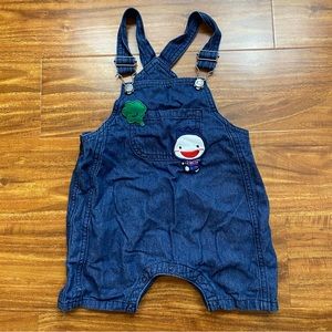 Allo & Lugh Baby Dark Blue Chambray Adorable Overall Coverall Size 12-18M Casual
